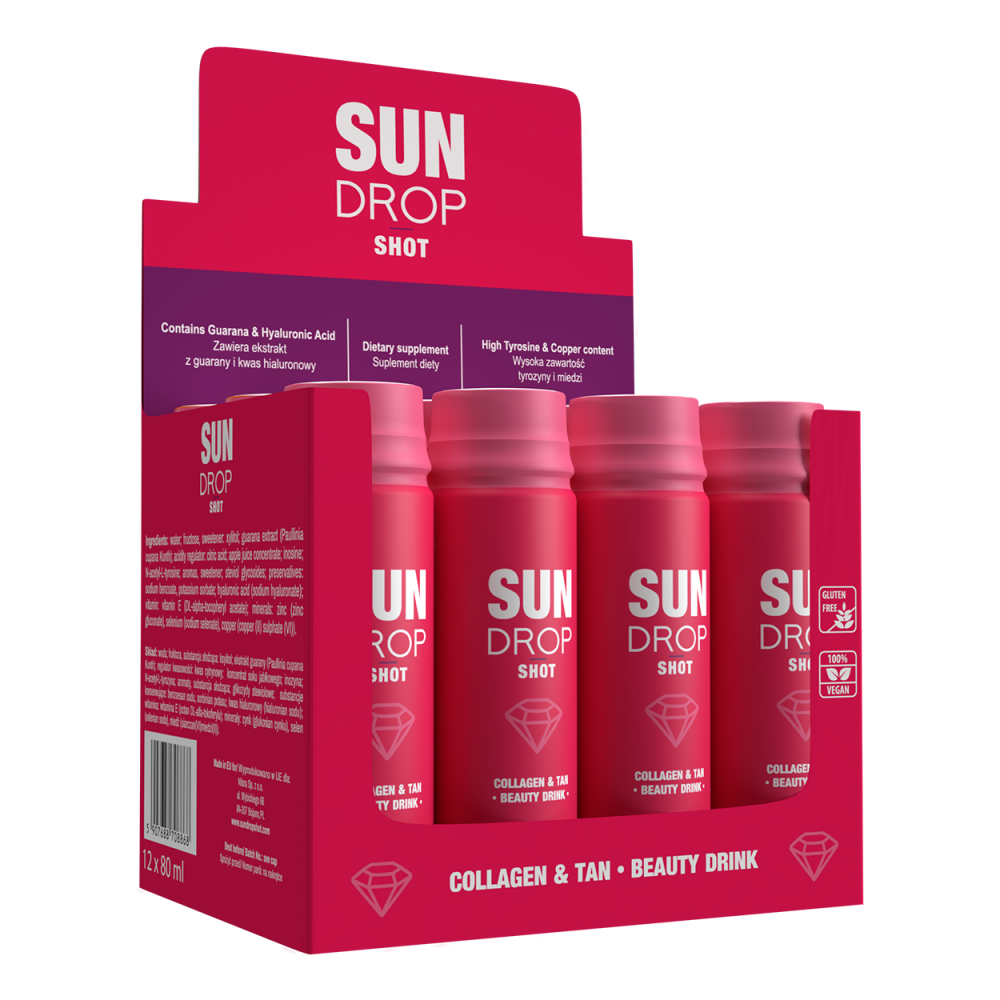 Sun Drop Beauty Shot Drink 12 pcs. Collagen & Tan